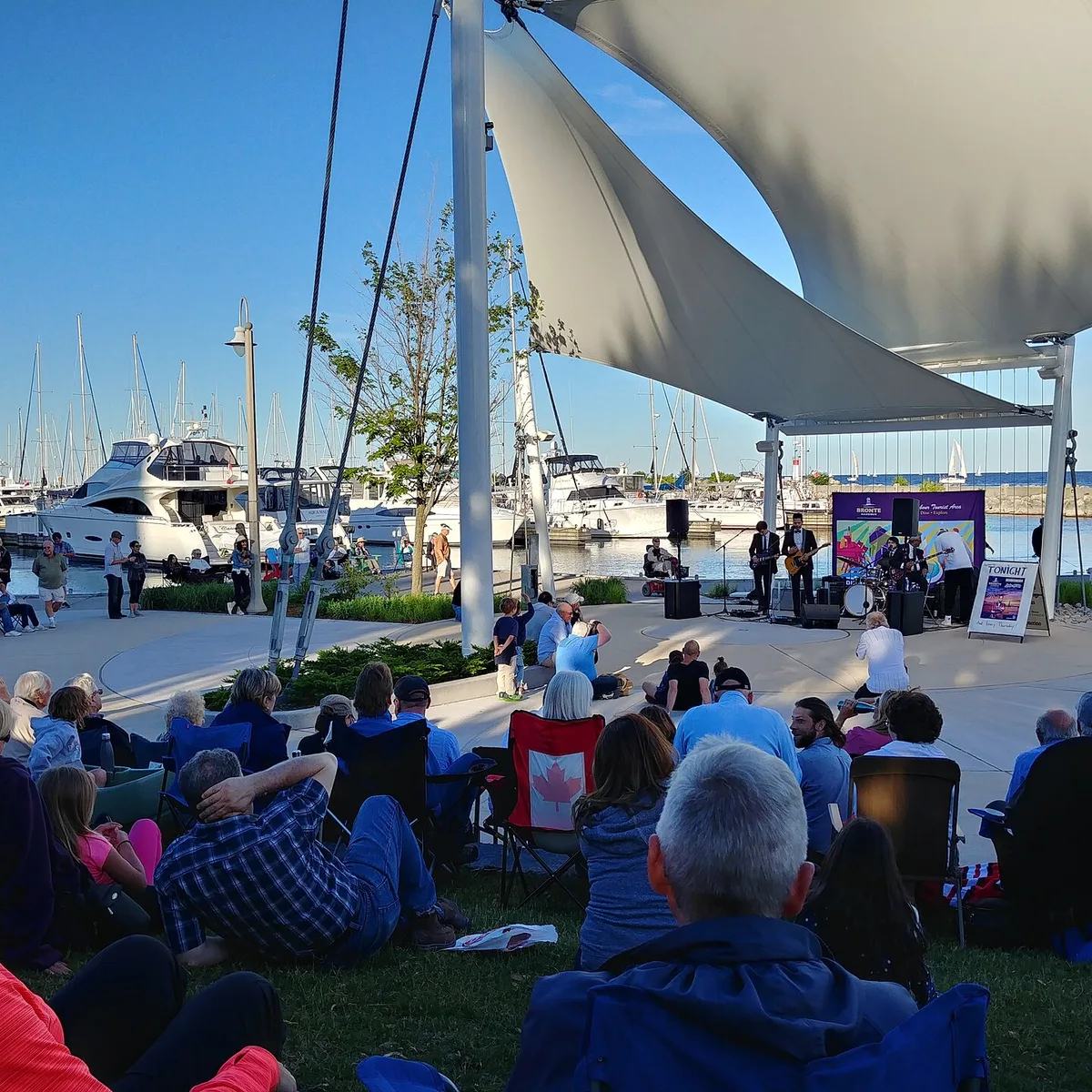 Bronte waterfront community gathering near the harbour in Oakville