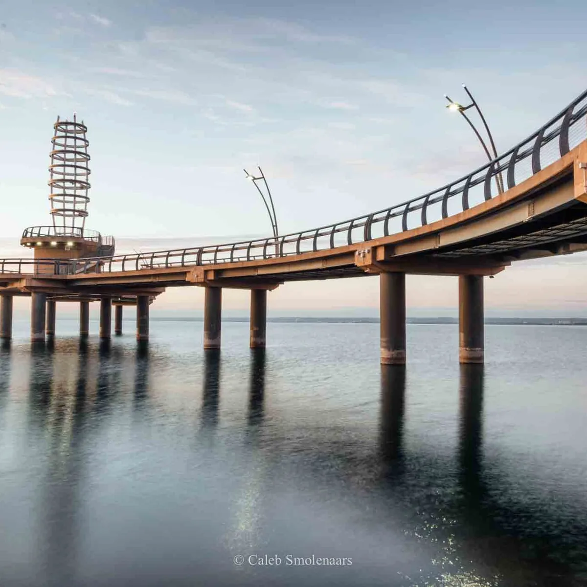 Brant Street Pier extending over Lake Ontario in Burlington