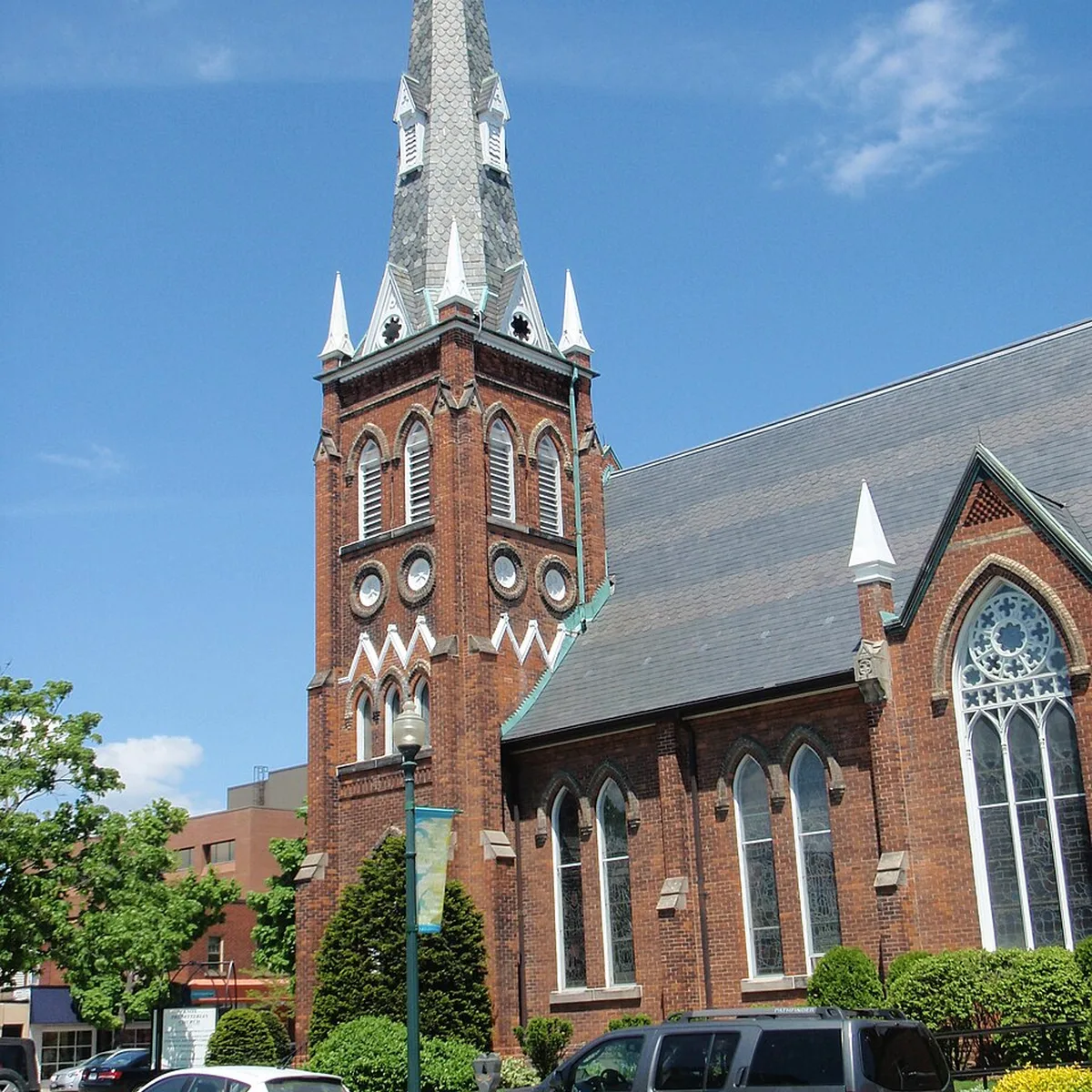 Historic brick church building in Oakville, Ontario